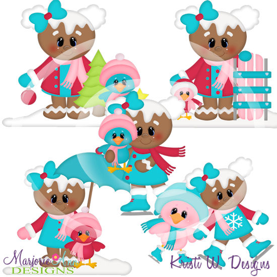 Ginnie & Birdie Love Snow SVG Cutting Files + Clipart - Click Image to Close